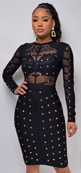 Rock Me Black Bandage Dress (Restocked)
